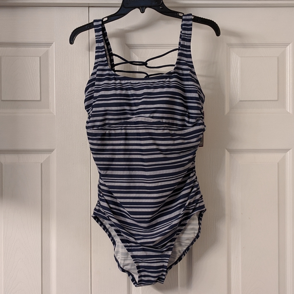 NWT Merona One Piece Ruched Bathing Suit
